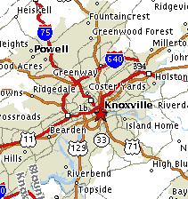 Map of Knoxville
