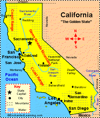 California Map With Major Cities